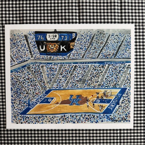 Affiche de basket-ball du Kentucky - « Mer de bleu », scène de la Rupp Arena, Kentucky Wildcats