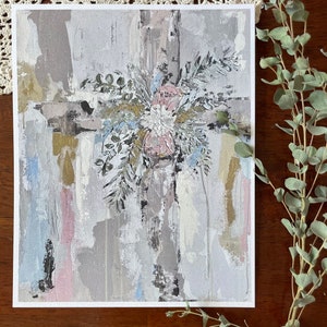 God Almighty Print &quot;EL SHADDAI”, 5x7, 8x10, 11x14, “I AM” collection, floral cross, cross art, Jesus, Easter, Good Friday, Mother’s Day
