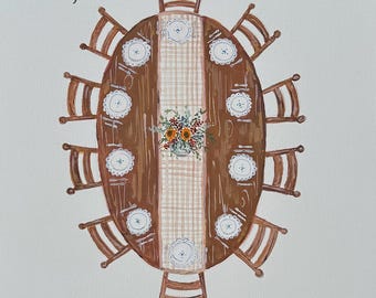 Make Room at the Table Print: Hospitality Dining Room Art