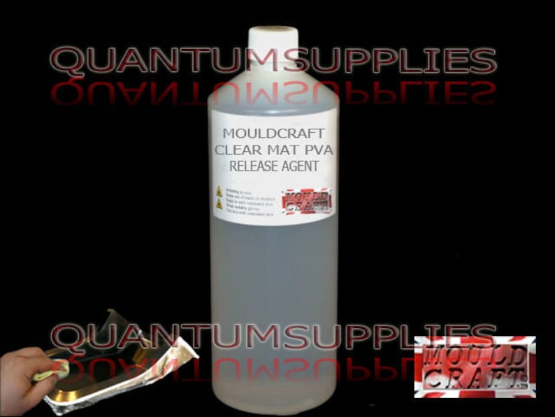 May include: A clear plastic bottle of Mouldcraft Clear Mat PVA Release Agent. The bottle is labeled with the product name and instructions for use.