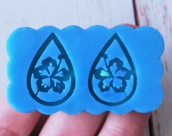 Cherry blossom earrings silicone mold for resin and polymer clay creations