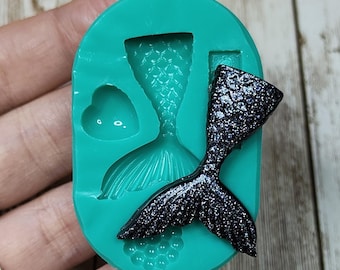 Molde de silicona de cola de sirena para creaciones de resina y Fimo