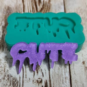 Süße, gruselige Wort-Silikonform für Kreationen aus Harz, Wachs, Gips, Seife, Kerze, Jesmonit und Polymer Clay