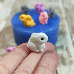 Bunny 3D silicone mold 10pcs 2cm for resin, plaster, soap, wax and polymer clay creations