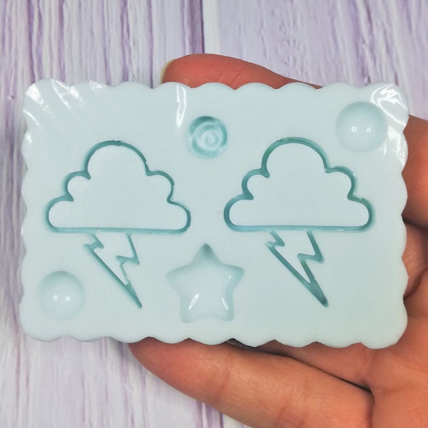 Moule en silicone Nuages avec Lightning Shaker pour créations en résine