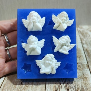 Angels silicone mold 5pc 3CM for resin, plaster, wax, soap and polymer clay creations