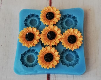 Sunflower silicone mold for resin and polymer clay creations