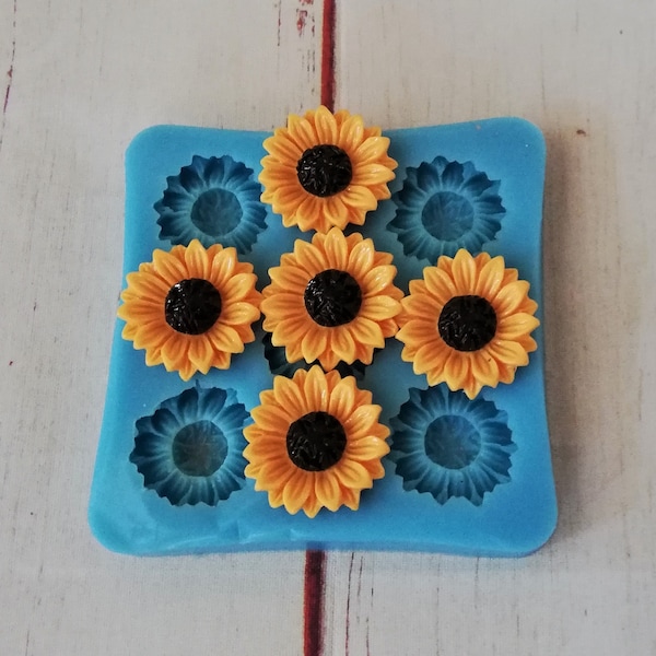 Sunflower silicone mold for resin and polymer clay creations