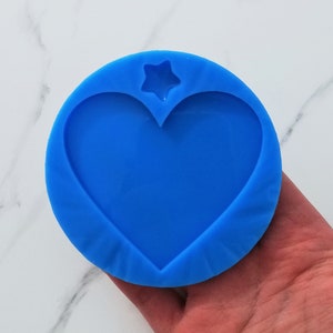 Glossy Heart Basic 7cm Silikonform für Kreationen aus Harz, Gips, Seife, Wachs, Jesmonit und Polymerclay