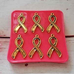 Pink ribbon silicone mold for resin and polymer clay creations