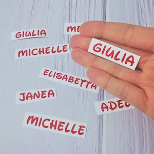 Etichette adesive nome personalizzato su misura in vinile per organizzazione, scuola, scritte barattoli o vasetti per cucina e dispensa