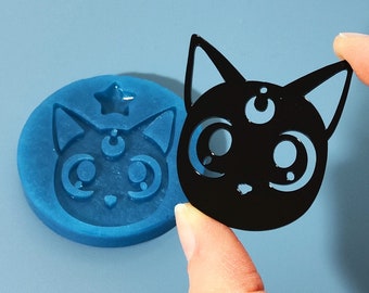 Cat silicone mold for resin and polymer clay creations