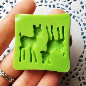 Stampo in silicone Cerbiatto doppio per creazioni in resina e fimo