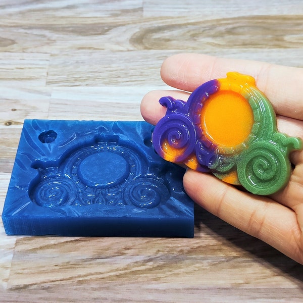 Pumpkin Carriage cameo base silicone mold for resin and polymer clay creations