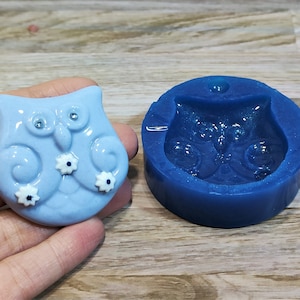 Owl with flowers silicone mold for resin and plaster creations