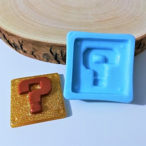 Stampo in silicone Cubo con punto interrogativo videogiochi per creazioni in resina e fimo