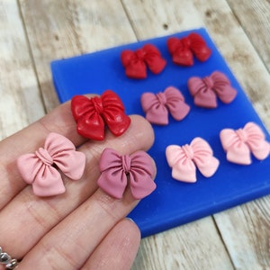 Bows silicone mold 9pcs 2cm for resin, plaster, wax, soap and polymer clay creations
