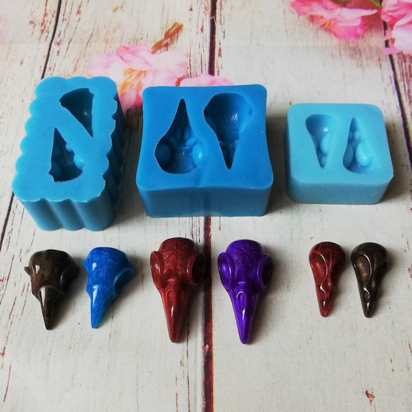 Skull bird silicone mold for resin and polymer clay creations