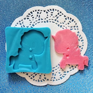 Silikonform „Großes Kawaii-Einhorn“ für Polymer Clay, Harz, Gips usw.