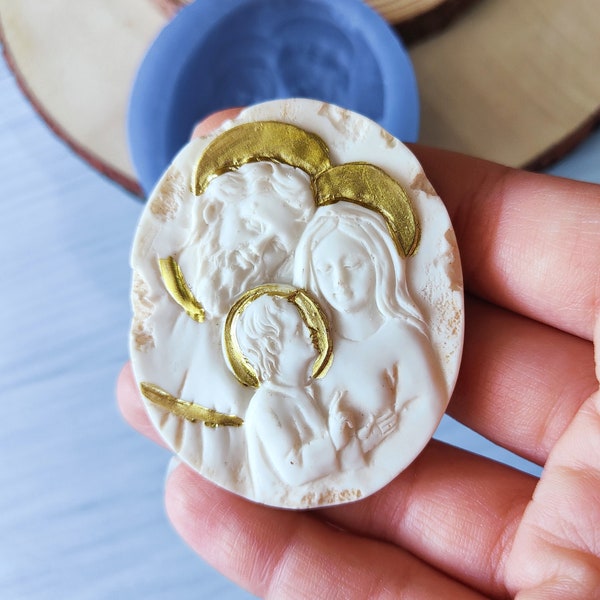 Moule en silicone Nativité Enfant Jésus pour créations en résine, plâtre et fimo