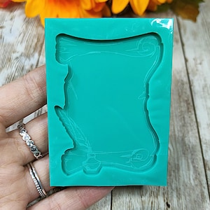 Glatte Pergamentform 5 x 7 cm aus Silikon für Kreationen aus Harz, Gips, Seife, Wachs, Jesmonit und Polymer-Ton