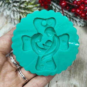 Nativity cross silicone mold for resin and polymer clay creations