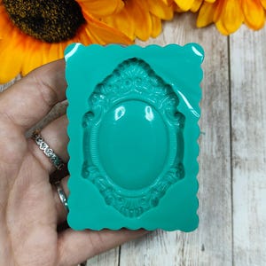 Oval Frame silicone mold for resin, plaster,wax, soap, jesmonite and polymer clay creations