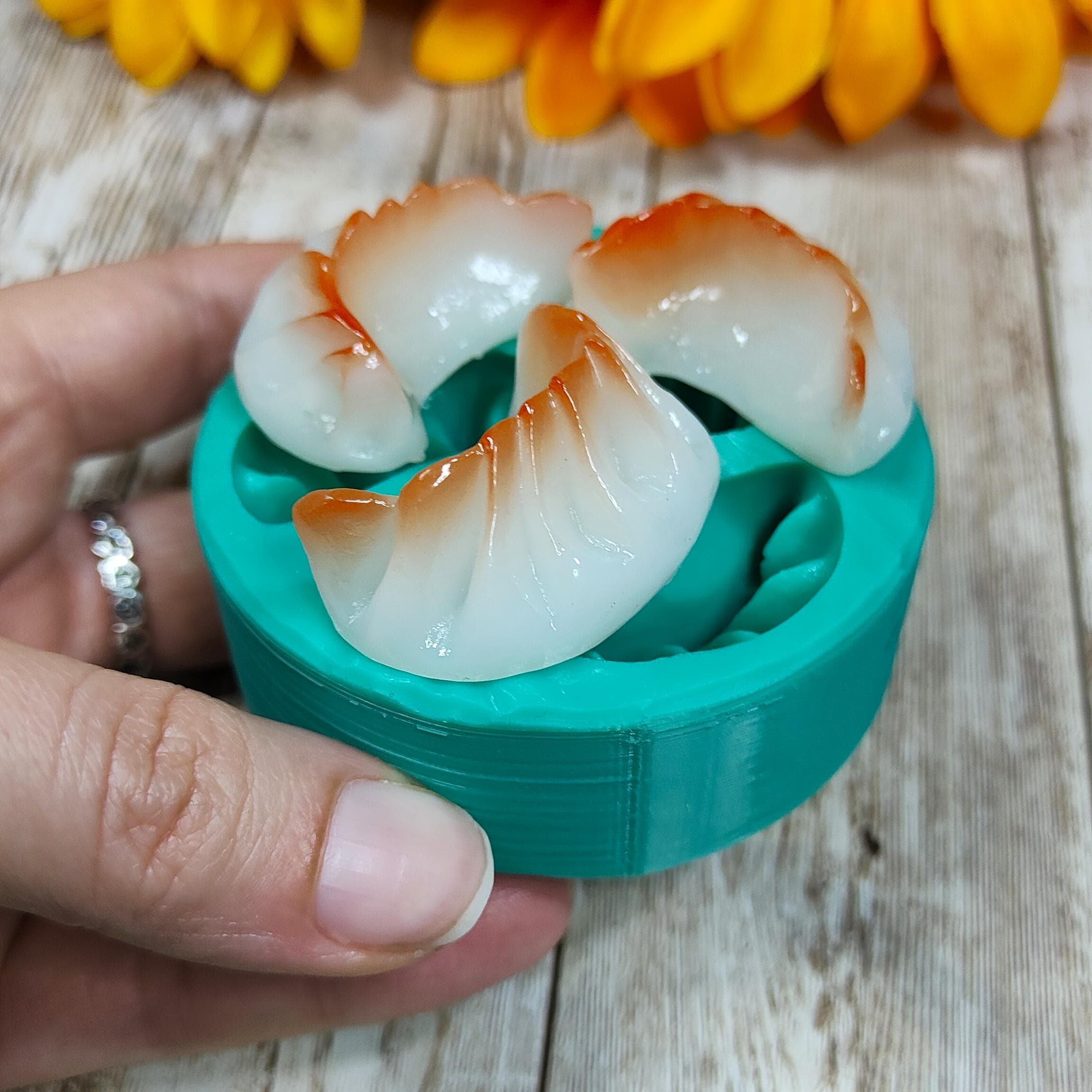 3D Chinese Ravioli Gyoza Silicone Mold 3pcs for Resin, Plaster