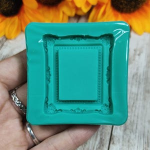 Rechthoekige framemal 4 x 5 cm van siliconen voor creaties in hars, gips, was, zeep en polymeerklei