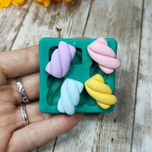 Marshmallow-Form aus weichem Silikon, Süßigkeiten, 3 cm, 4 Stück, für Kreationen aus Harz, Gips, Seife, Kerzen, Jesmonit und Polymer Clay
