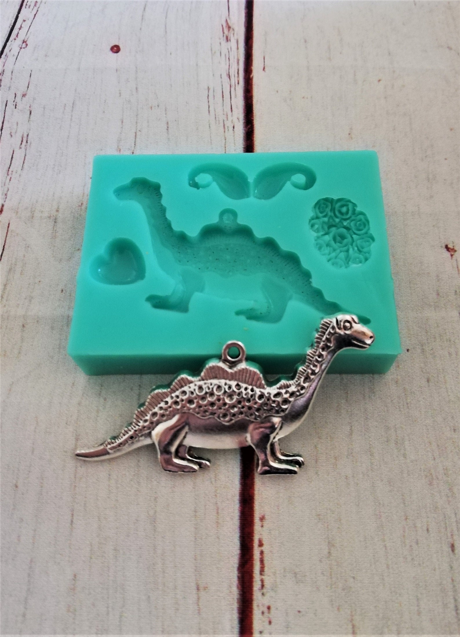 Dinosaur Charm Silicone Mold for Resin and Polymer Clay Etsy