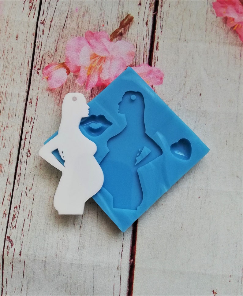 Pregnant mom silicone mold for resin and polymer clay Etsy