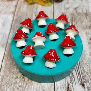 Mushrooms 3D silicone mold 10pcs 1,5x2cm for resin, plaster, wax, soap and polymer clay creations