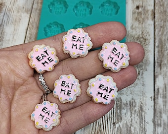 Eat Me Cookie silicone mold 6pcs 2cm for resin, plaster, wax, soap, polymer clay, candle and jesmonite creations