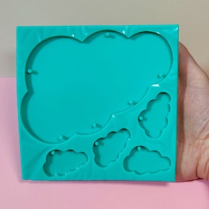 Clouds silicone mold for house ornament, baby shower mold, for resin and plaster creations
