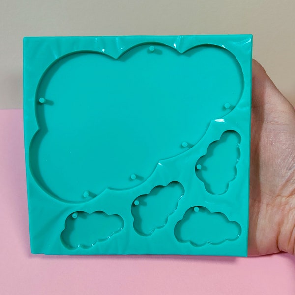 Moule en silicone Nuvola pour décorations d'intérieur, photos de naissance ou baby shower pour résine époxy, plâtre, pâte polymère et cire