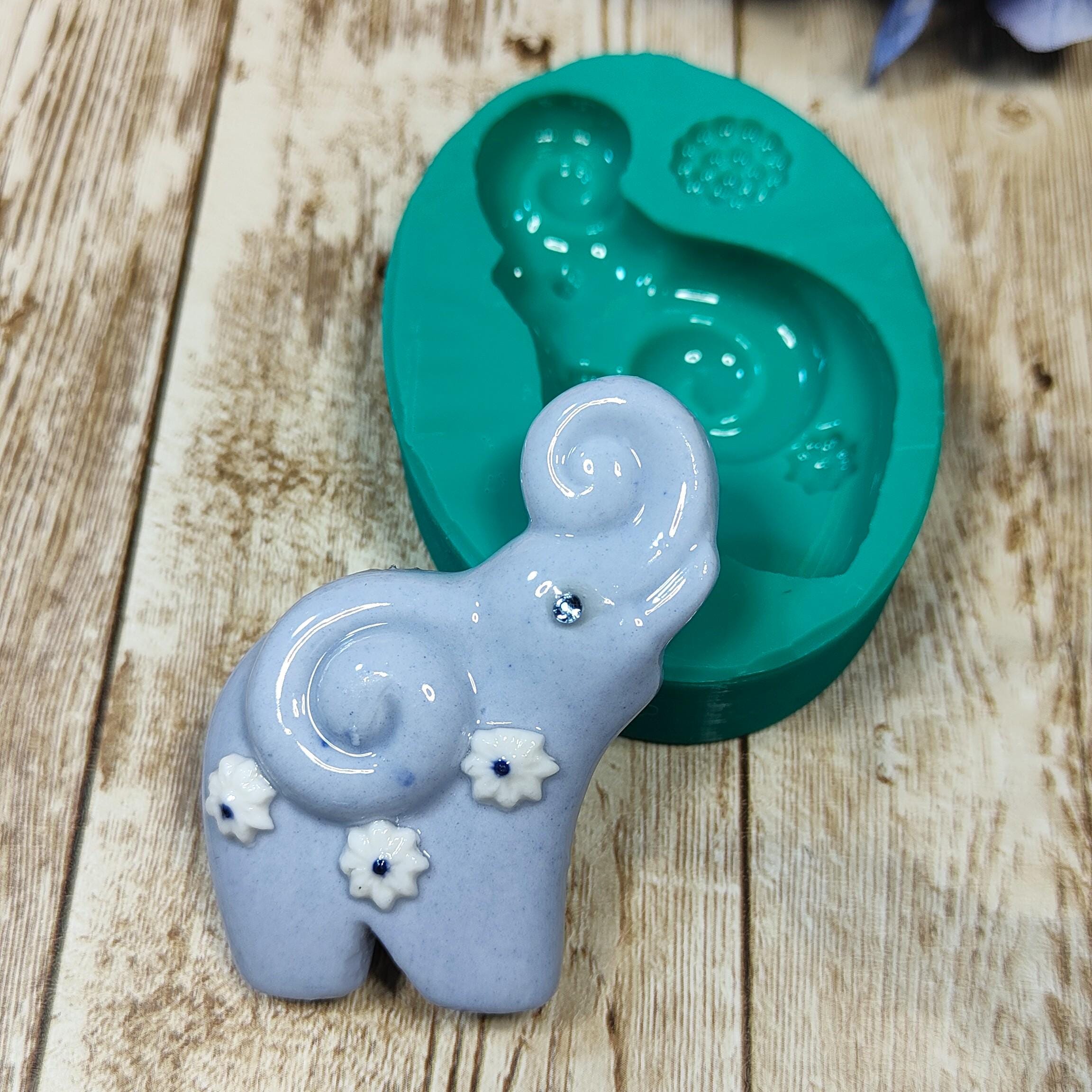 Oren Stampo In Silicone 3D A Forma Di Elefante: Per Cioccolato, Caramelle, Sapone E Candele, Rosa, Dimensioni 7,5x6,2x4,3 Cm - 2