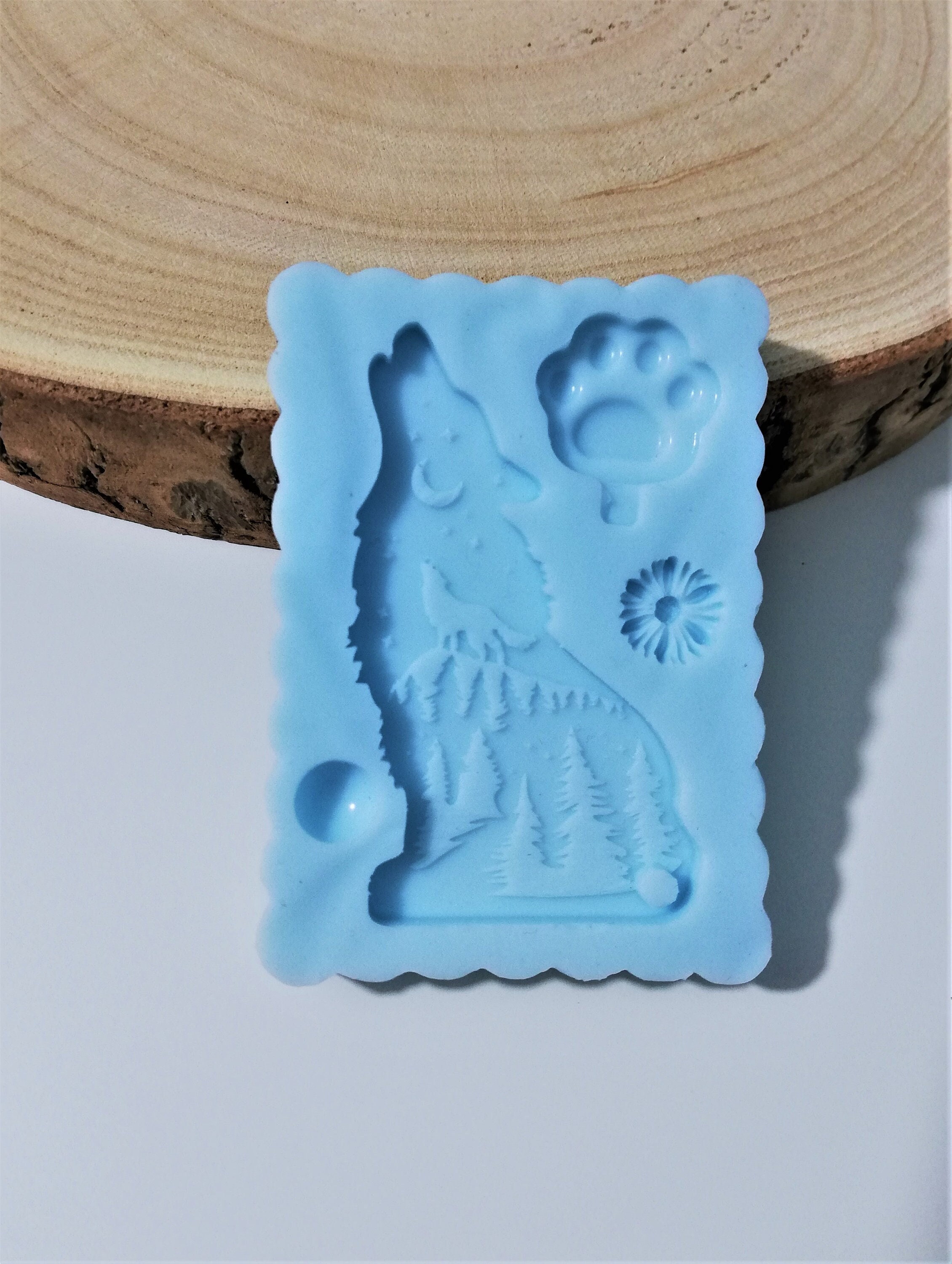 Landscape Wolf silicone mold for resin and polymer clay creations