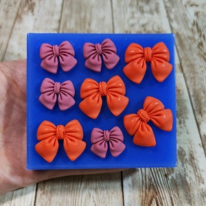 Little bows silicone mold 2-3cm 8pcs for resin, plaster, soap, wax and polymer clay creations