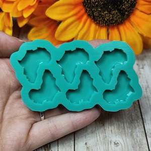 Africa silicone mold 6pcs 2cm for resin, plaster, wax, soap, candle, jesmonite and polymer clay creations