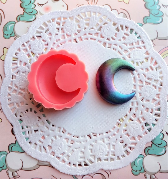 Moon with crystals silicone mold for resin and polymer clay creations