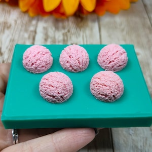 Ice Cream Scoops silicone mold 5pz 1,5cm for resin, plaster, wax, soap, candle, jesmonite and polymer clay creations