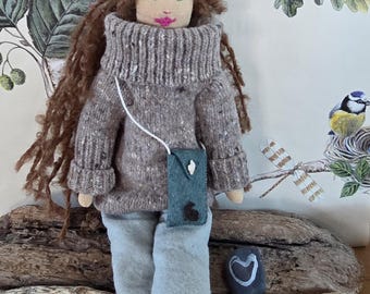 Coral Art Doll Connemara Poet Beach Comber Shell Collector