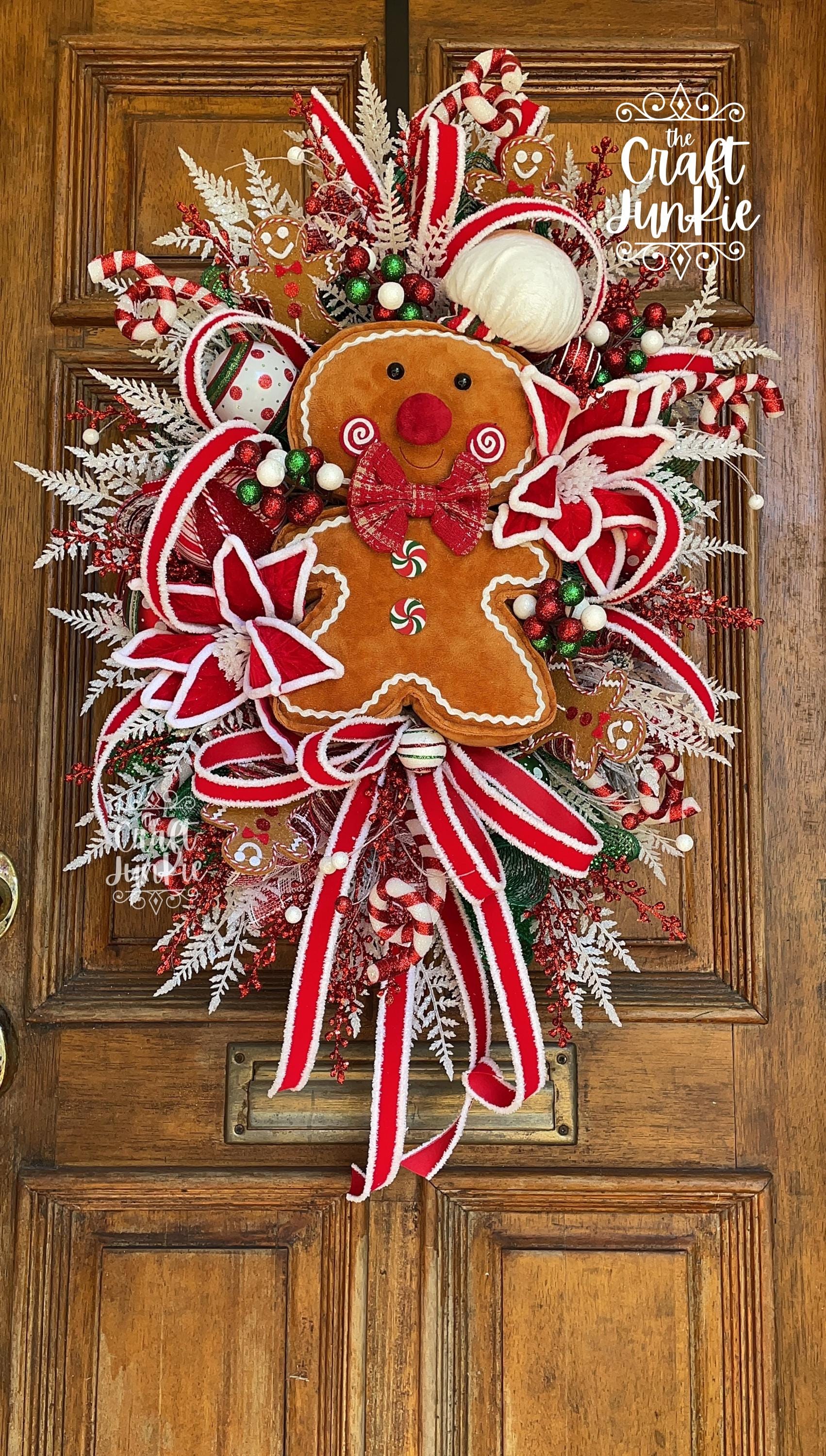 Gingerbread Wreath | Christmas Front Door Wreath | Christmas Door ...