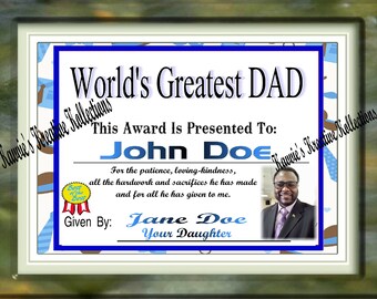best dad certificate etsy