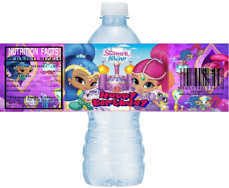 Shimmer and Shine DIY Printable Water Bottle Labels Shimmer | Etsy