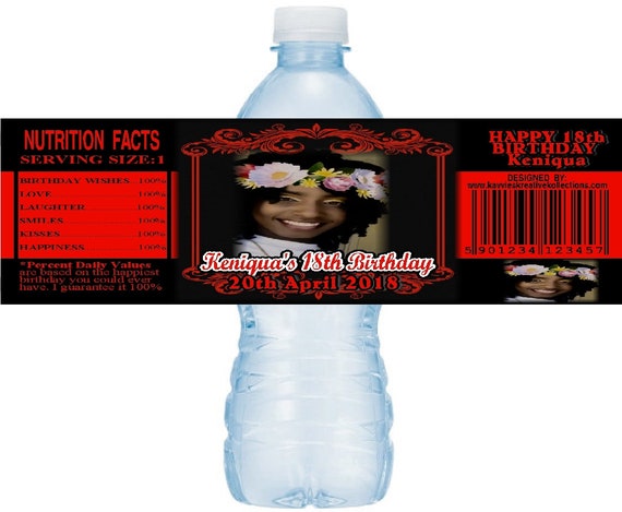 Black Water Bottle Labels Printable