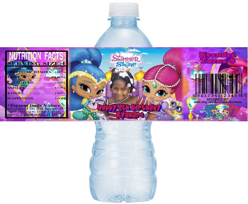 Shimmer and Shine DIY Printable Water Bottle Labels Shimmer | Etsy