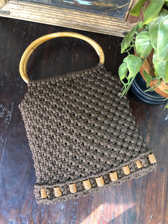 Vintage 1970s Macrame Bag