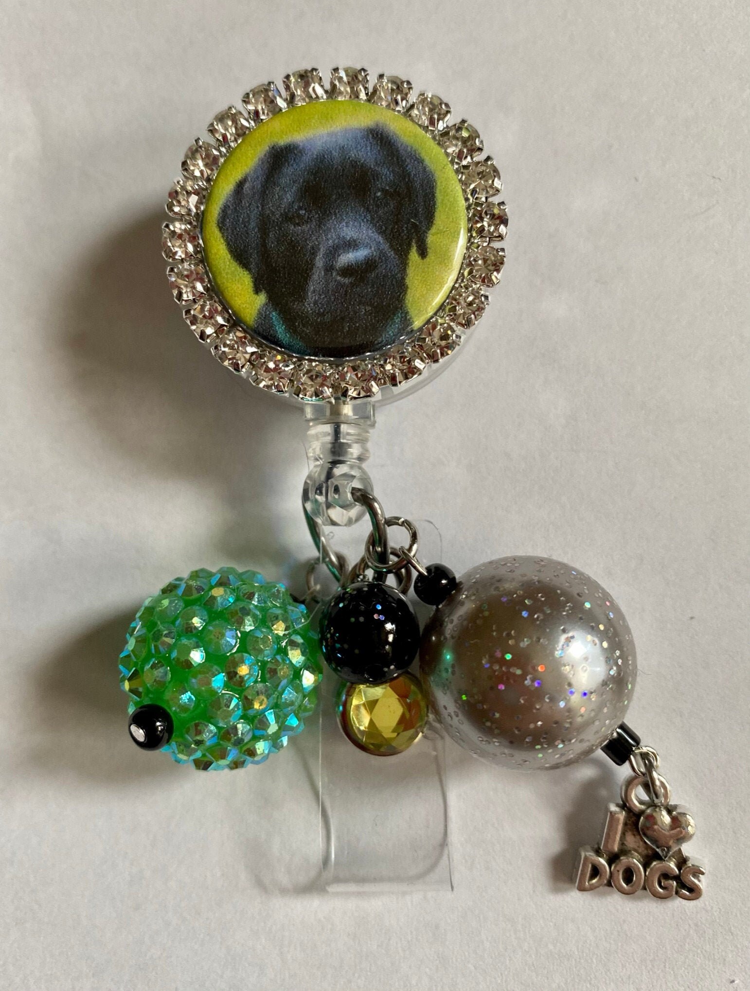 Black Lab Badge Reel Etsy